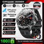 1.75''AMOLED Screen Smart Watch Men 10ATM Waterproof Compass GPS Smartwatch Bluetooth Call 1000mAh Large Battery Sports watch