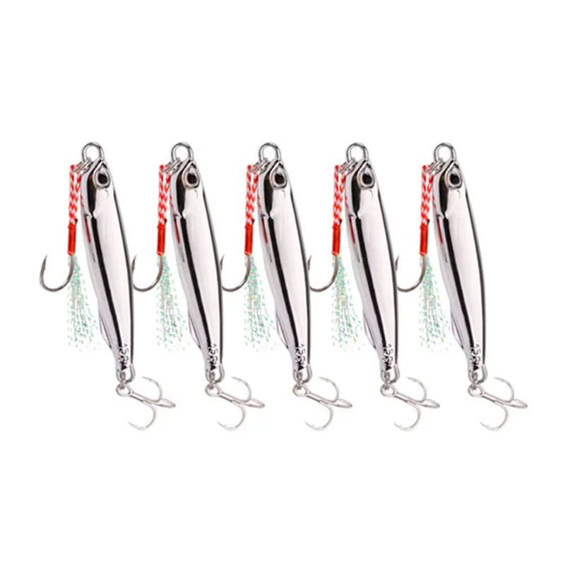 10pcs/pack Fishing Metal Jig Lures 20g 30g 40g Plating Silvery Metal Jig Lure Fishing Bait Fishing Lure Saltwater Bass Tackle