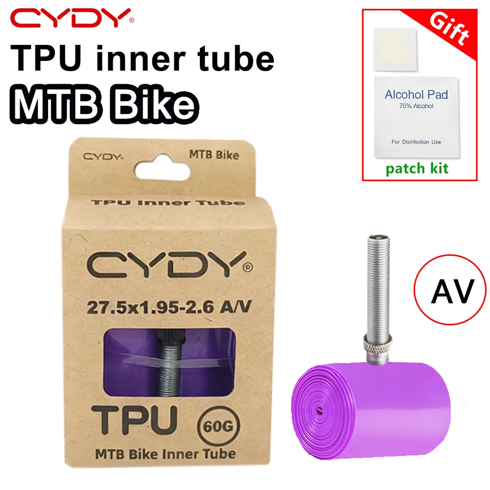 CYDY TPU MTB Bike Inner Tube Camera 29 26 27.5 29x1.95-2.6 Inch Mountain Bicycle Tire Schrader Valve AV pneu 29er Cycling Tube
