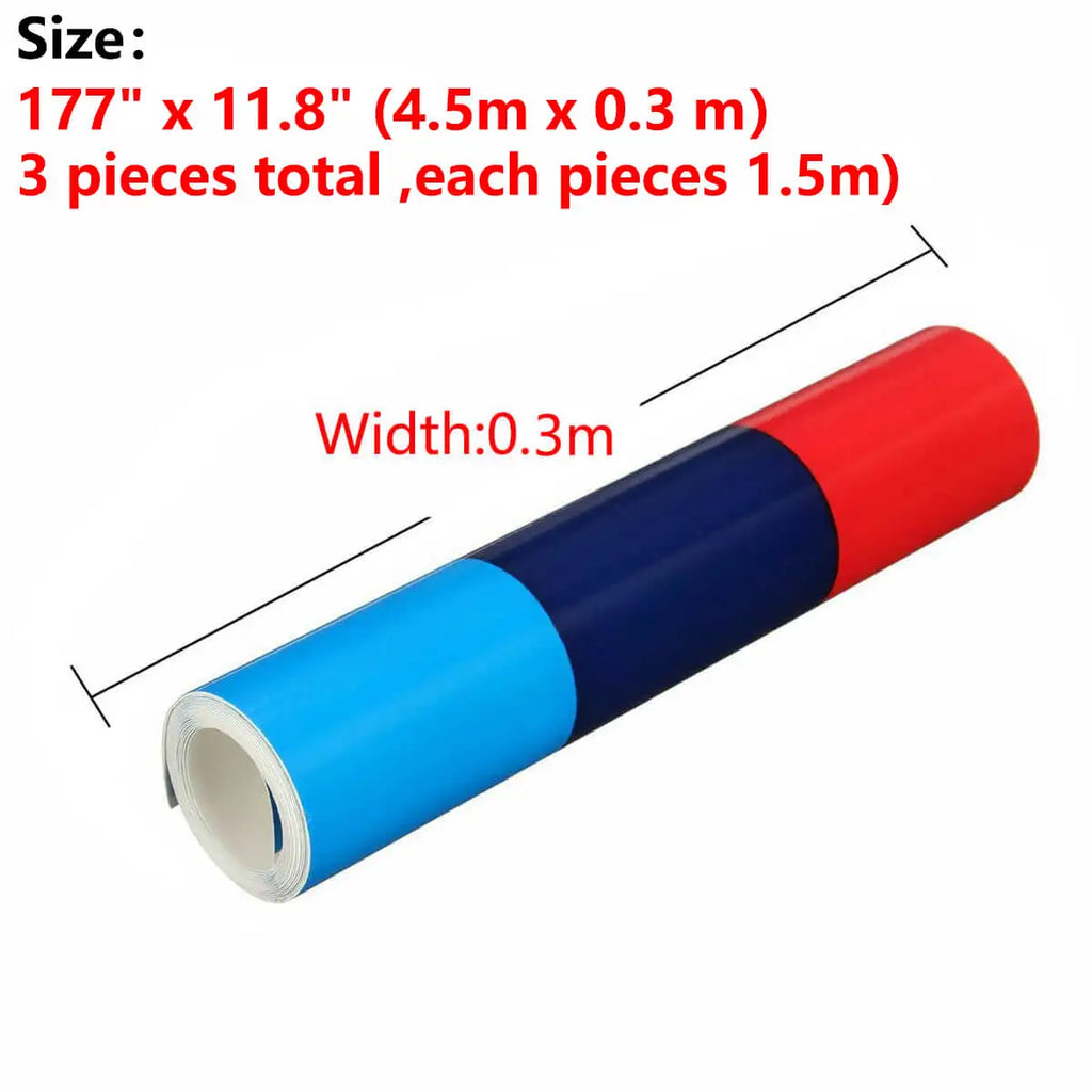 Car Sticker M Color Stripes Rally Side Hood Racing Motorsport Vinyl Decal Sticker Strip Bumper Engine Cover For BMW 117"/4.5m