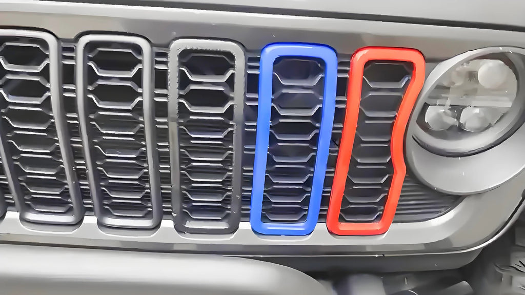 for Jeep Wrangler JL Gladiator JT 2024 2025 Car Front Grill Rings Frame Grille Inserts Cover Trim Exterior Accessories