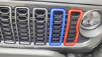 for Jeep Wrangler JL Gladiator JT 2024 2025 Car Front Grill Rings Frame Grille Inserts Cover Trim Exterior Accessories