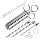 Meat Syringe Marinade Injector Flavor Needle BBQ Pork Steak Meat Sauces Syringes With 3 Stainless Steel Needles Kitchen Tools