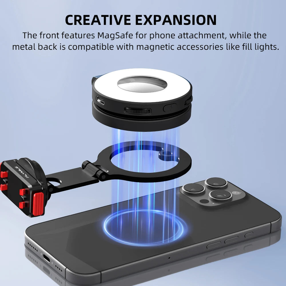 Flymile Magnetic Quick Release Mount Metal Bracket Phone Teleprompter Base for Insta360 Ace pro 2 Accessories Video Shooting