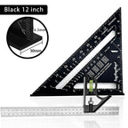 Premium Rafter Square and Combination Triangle Square Set, Woodworking Framing Square, Ruler and Protractor Tool Set