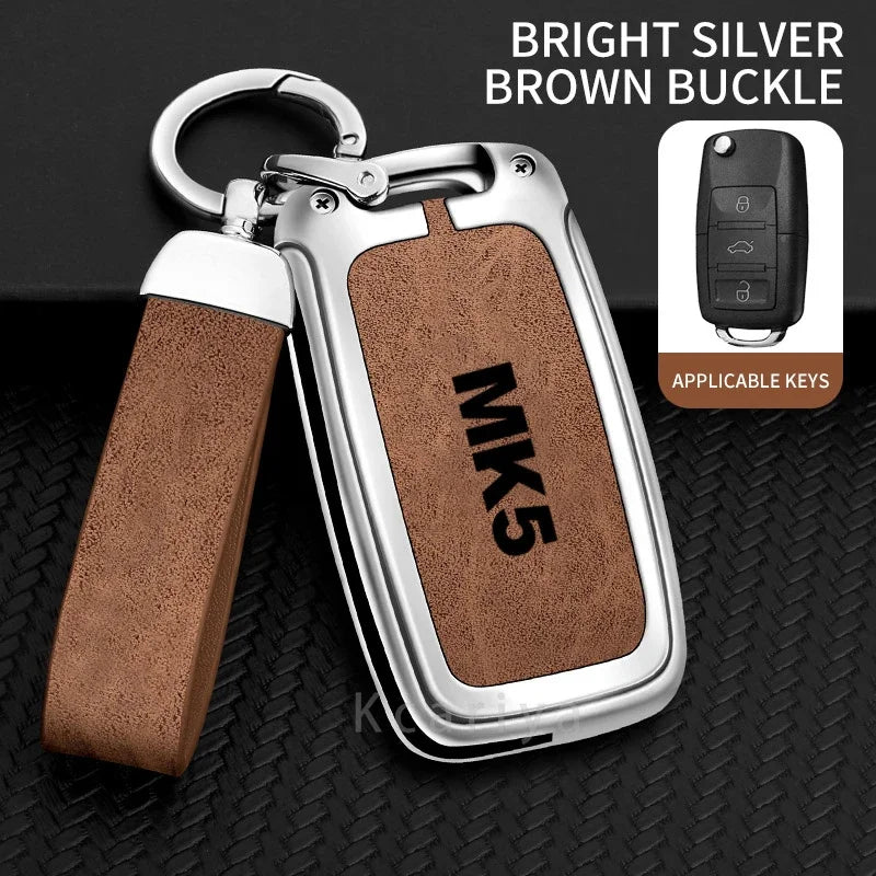 Auto TPU Zinc Alloy Key Case Bag For VW Volkswagen GOLF 5 MK5 Car Key Chain Car Metal Key Shell Interior Decoration Accessories