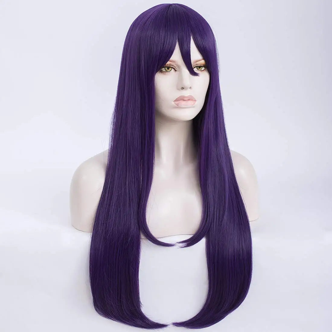 Long Straight Deep Purple Cosplay Wig with Bangs, Heat Resistant Fiber, One Size