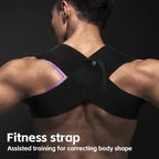 Adjustable Back Posture Corrector Brace Belt, Black, Maximum Size