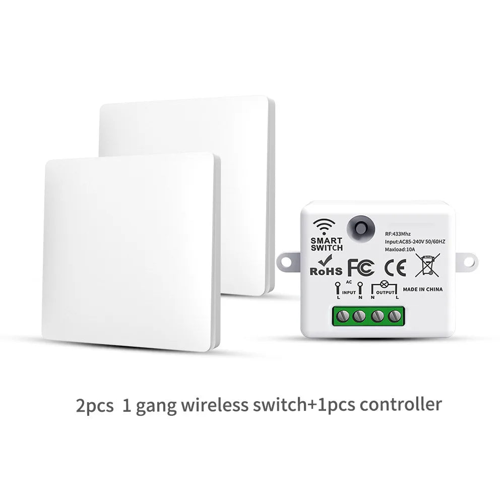 LVGEMSS Smart Wireless Switch RF433 Self-Powered Push Button Wall Panels Remote Controller Light Switch Waterproof Wall Switch