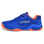 Men's Badminton Shoes Non-Slip Court Sneakers, Wear-Resistant, Blue/Orange or Deep Blue, 36-46