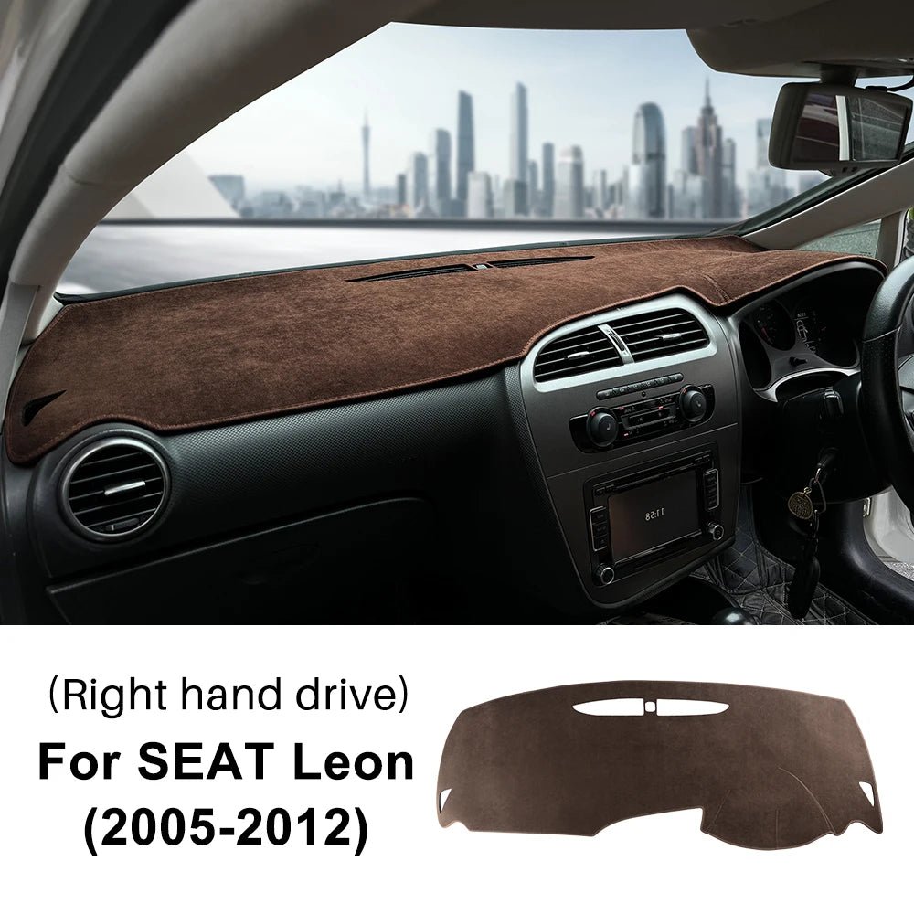 For Seat Leon 2005 2006 2007 2008 2009 2010 2011 2012 Sunshade Mat Flannel Dashmat Carpet Anti-Slip Pad Interior Accessories