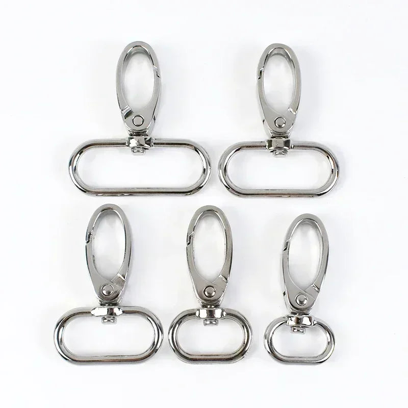 50Pcs Metal Strap Buckles Swivel Lobster Clasp Bag Webbing Trigger Snap Hooks Handbag Carabiner Hangers DIY KeyChain Accessories