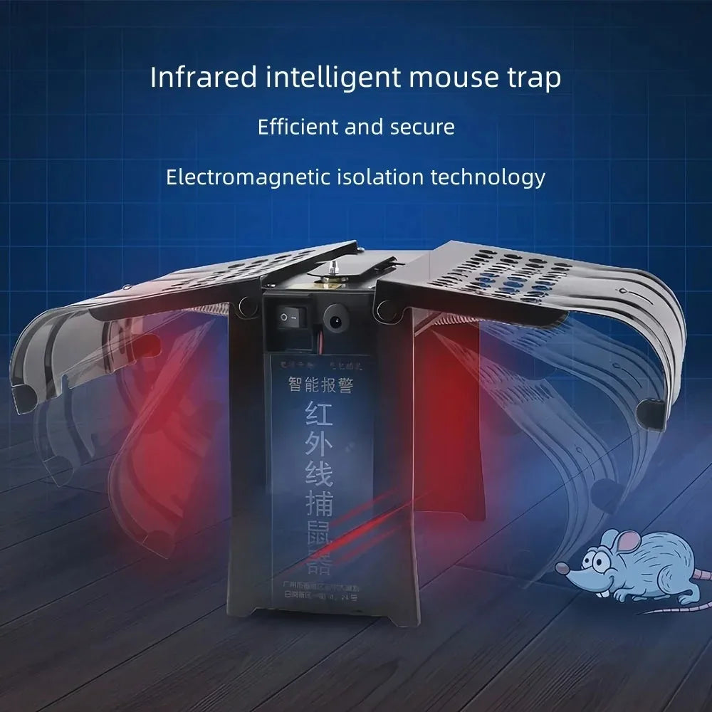 USB Rechargeable Reusable Rat Cage Suitable ForHousehold Mousetrap Infrared Intelligent Induction Continuous Mousetrap