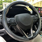 2025 New Universal Non-slip Luster Luxury Carbon fiber Breathable Round Car Steering Wheel Cover Protector Auto Accessories