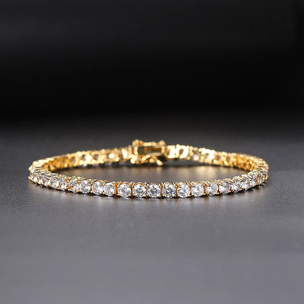 Gold color / 8 inch (20.3cm) / 5MM Cubic Zirconia