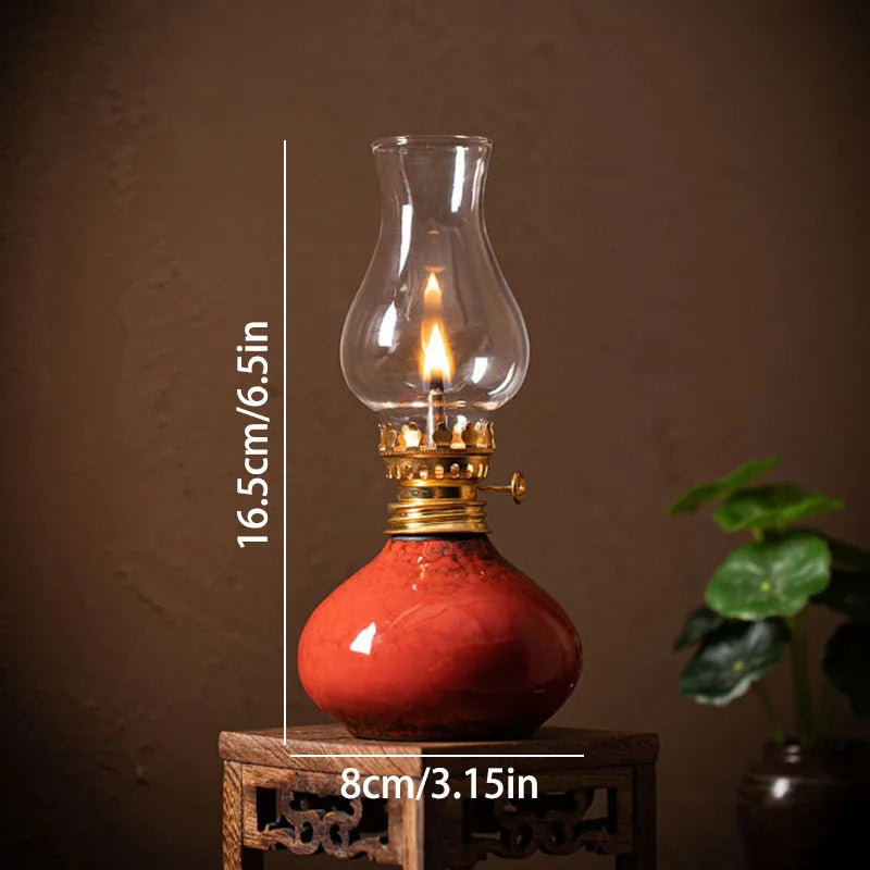 Traditional Ceramic Butter Oil Lamp - Aromatic Incense Burner and Ambient Night Light for Home Zen Decor