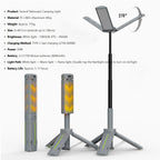 Telescopic Camping Lantern with Stand (40" Tripod) Rechargeable Camping Light 8000mAh & Lantern Flashlight 360° LED Heads