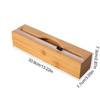 1pc Kitchen Wrap Dispenser With Foil & Cling Film Cutter Box, Bamboo Fresh Bag Cutting Holder, Trash Bag & Plastic Bag Wooden St