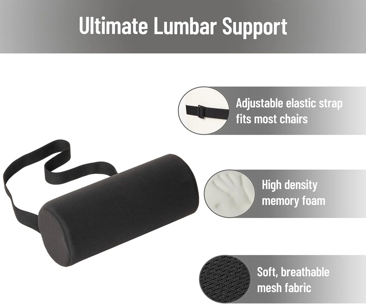 Ergonomic Back Support Cushion Waist Pillow Auto Seat Back Cushion Memory Foam Lumbar Support for Car Chair Office Accessories
