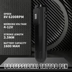 Yilong Wireless Tattoo Machine Rotaty Pen Kit  Custom Motor 1600mAh High-Capacity Battery For Permanent Makeup Tattoo Gun Kit