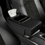 Car Armrest Storage Box, Car Center Console Organizer, Armrest Heightening Cushion with Cup Holder Armrest Storage Organizer Box