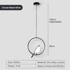 Magpie Bird Rotatable LED Pendant Light Chandelier, Metal Ceiling Hanging Lamp, Black/Gold/Silver