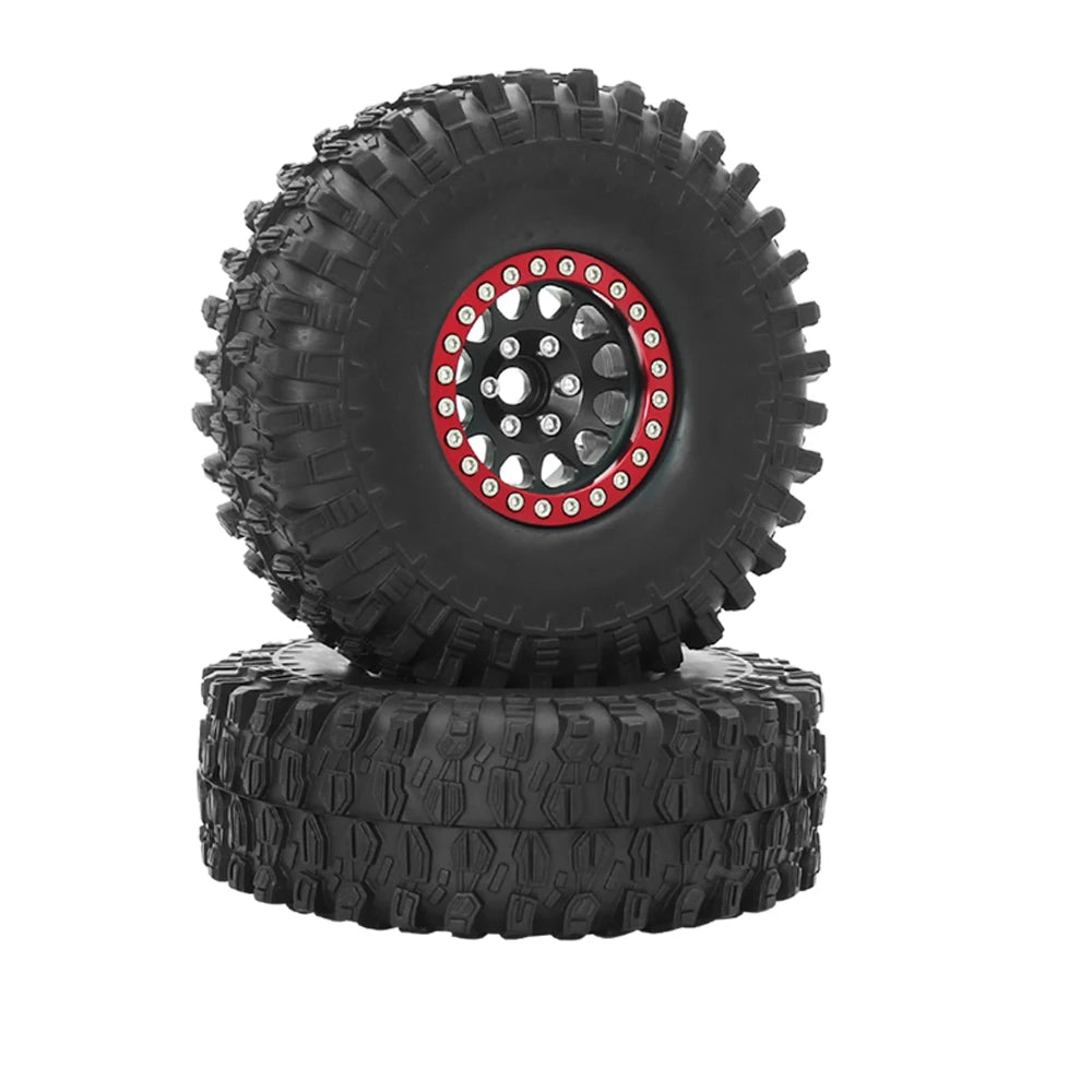 Metal 1.9 Beadlock Wheel Rim Tires Set for 1/10 RC Crawler Car Axial SCX10 III AXI03007 90046 TRX-4 Redcat GEN 8