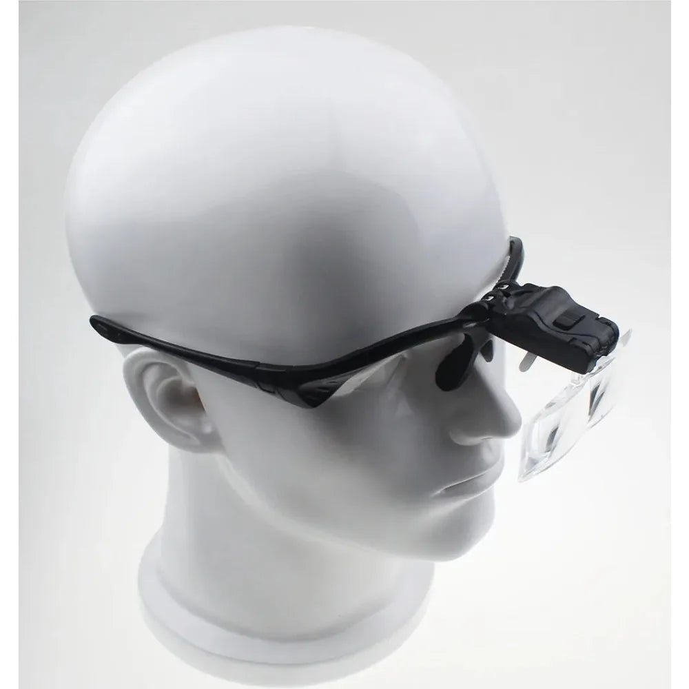 1.0/1.5/2.0/2.5/3.5X Magnifier Headband Magnifying Glasses Eye Repair Magnifier 2 LED Light Glasses Loupe Optical Lens