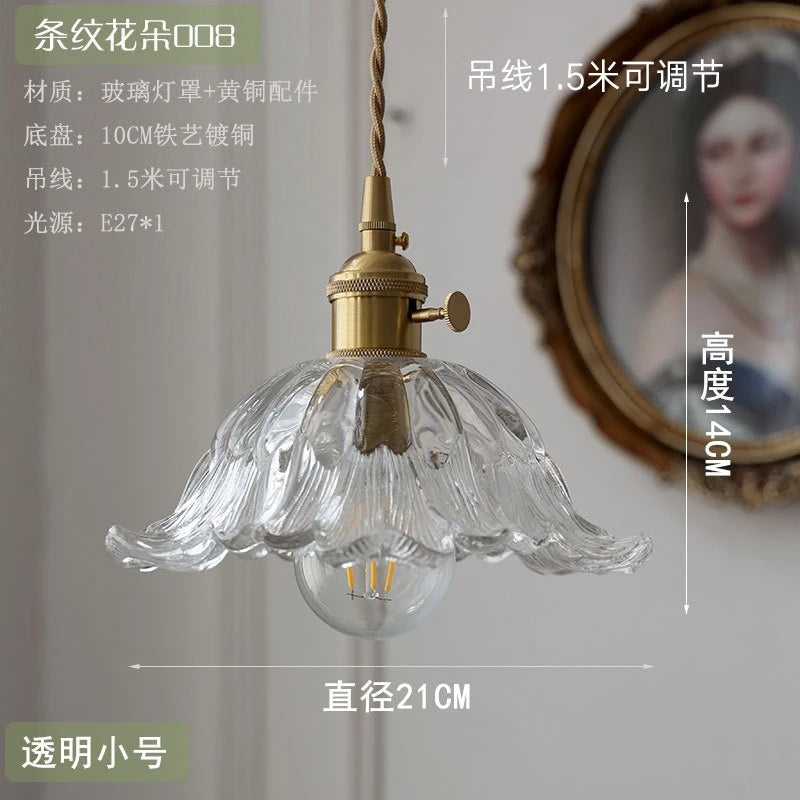 Nordic Modern LED Flowers Pendant Lights Coffee Living Room Balcony Green Glass Knob Switch Hanging lamp Fixtures Luminaira