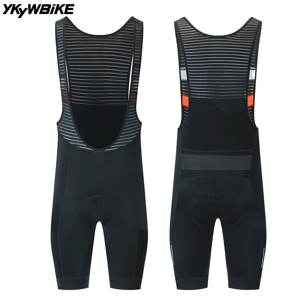 YKYWBIKE Men's Cycling Bib Shorts 4 Pockets Pro Team Bicycle Shorts Bib Summer Road Bike Bottom MTB Cycling Clothing