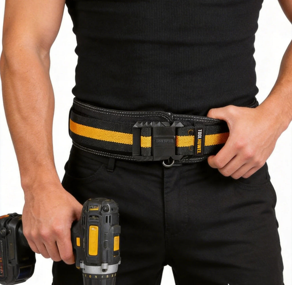 Quick Release Tool Belt 1200D Oxford Thickened Adjustable Buckle Construction Work Belt for Electrician Carpenter TOOLHUWEI
