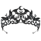 Halloween Gothic Style Alloy Crown Skull Bat Spider Handcrafted Crystal Jewelry Hair Accessories For Women Holiday Headwear