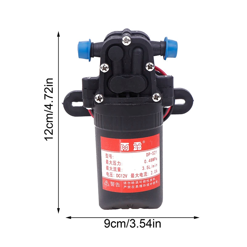 DP-521 Durable 12V 70PSI 3.5L/min Agricultural Electric Water Pump Micro High Pressure Diaphragm Spray Car Wash Water Pump