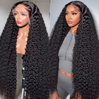 40 46 Inch 13x4 13x6 Full Frontal HD Transparent Lace Long Deep Wave Brazilian Remy Human Hair Pre plucked Wigs 200 Density