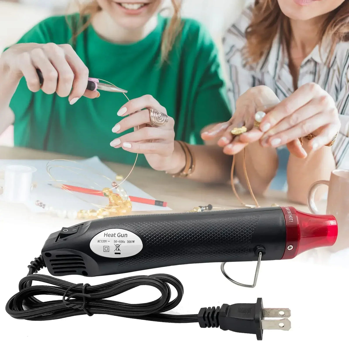 Mini Hot Air Heat Gun for DIY Crafts Portable Heat Air Gun Tool for Embossing Shrink Wrapping Drying Paint 220V/110V 300W