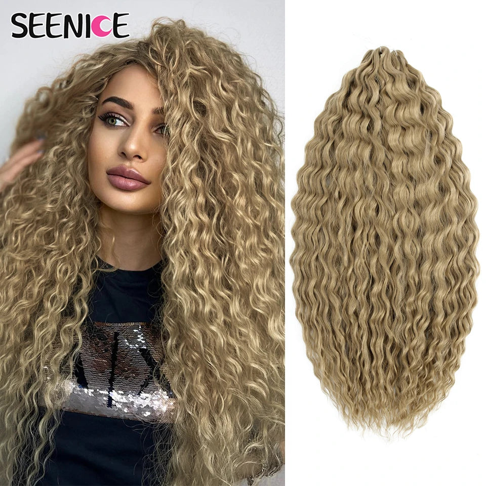 Ariel Curl Hair Synthetic Water Wave Twist Crochet Hair Afro Curls Crochet Braids Ombre Pink Braiding Hair Extension For Women