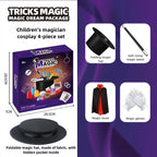 Magic Kit for Kids Magician Costume Beginner Magic Tricks Learning Set Educational Toys for Children Christmas Birthday Gifts