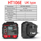 Habotest HT107 Pro Socket Tester A Comprehensive Tool for Voltage, RCD 30mA, UK/EU Plug Grounding, Zero Line, Polarity and Phas