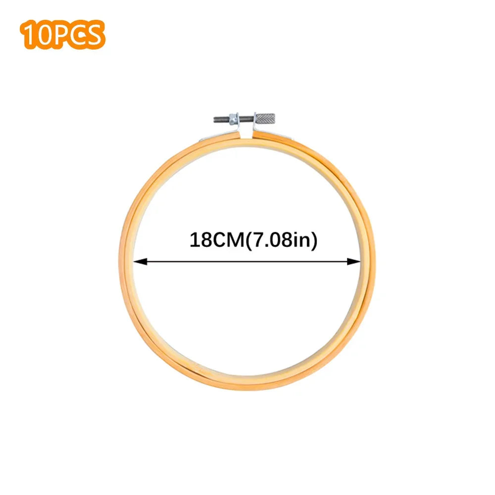 10pcs/Set 10-40cm Wooden Embroidery Hoops Frame Set Bamboo Embroidery Hoop Rings For DIY Cross Stitch Needle Craft Tool