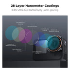 K&F CONCEPT ND2-32 32-512 CPL UV ND4 ND8 ND16 ND64 ND1000 Filter Kit for GoPro HERO 13 12 11 10 Black Action Camera Waterproof