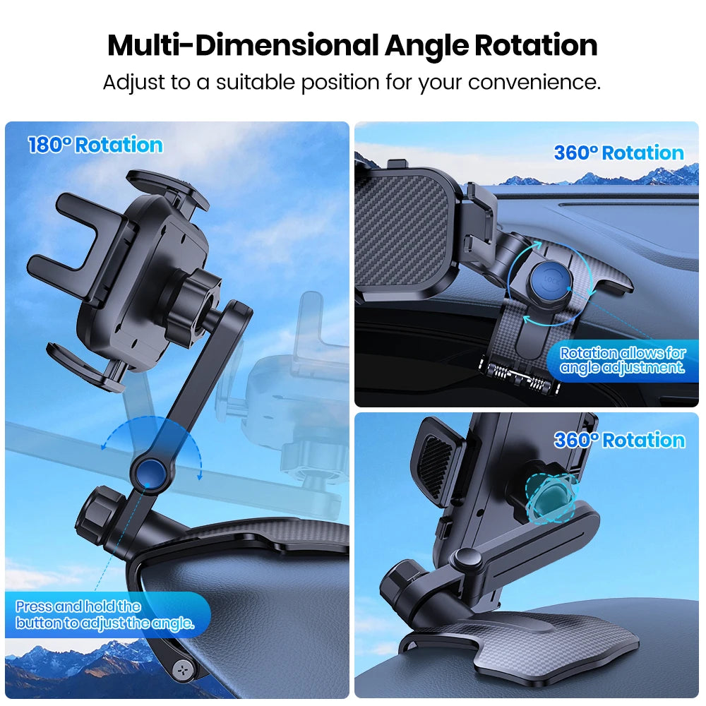 TOPK D46J Dashboard Car Phone Holder Mount, Easy Installation, Universal Clip Mount, Compatible with All Smartphones