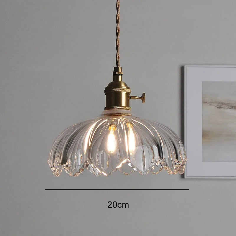 Nordic glass pendant light, green or clear, 15-25cm shade, LED 4W optional
