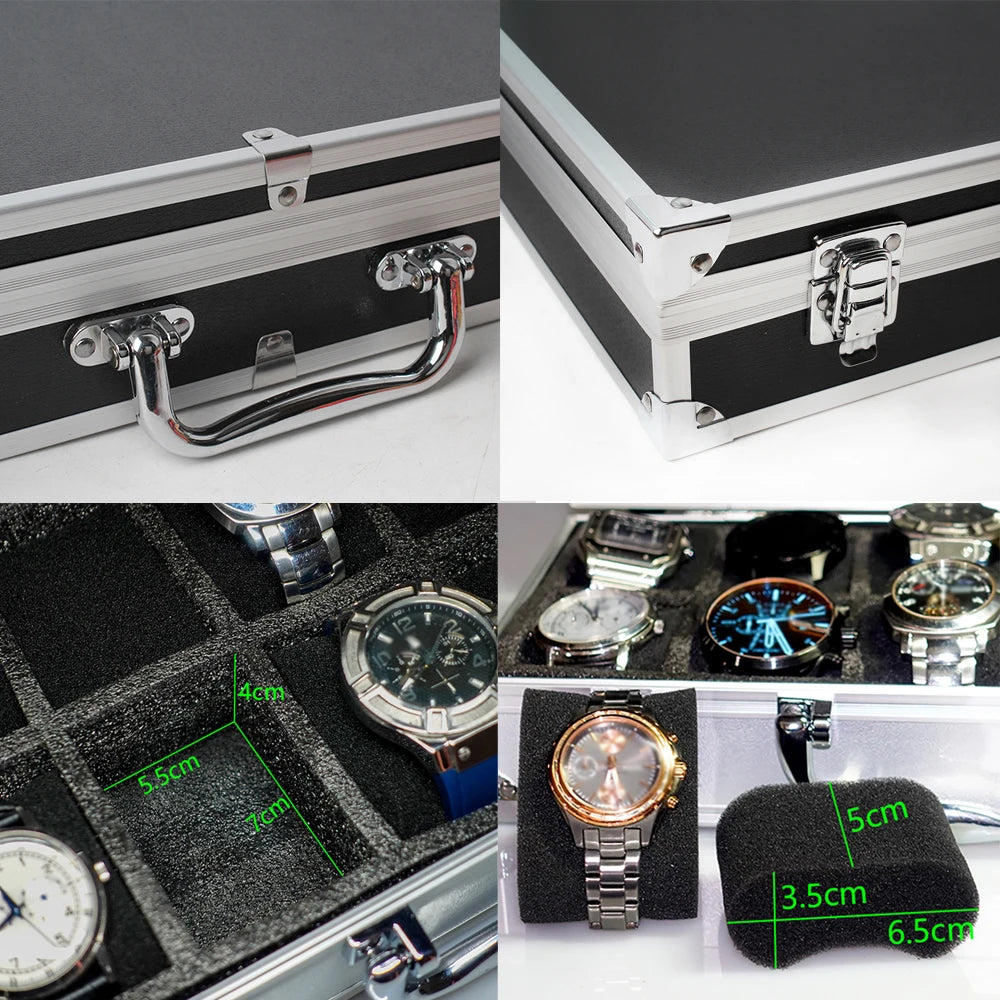 24 Girds Luxury Premium Quality Watch Box Aluminum Alloy Produc Pattern Storage Clock Box Collection Display Gift Boxes