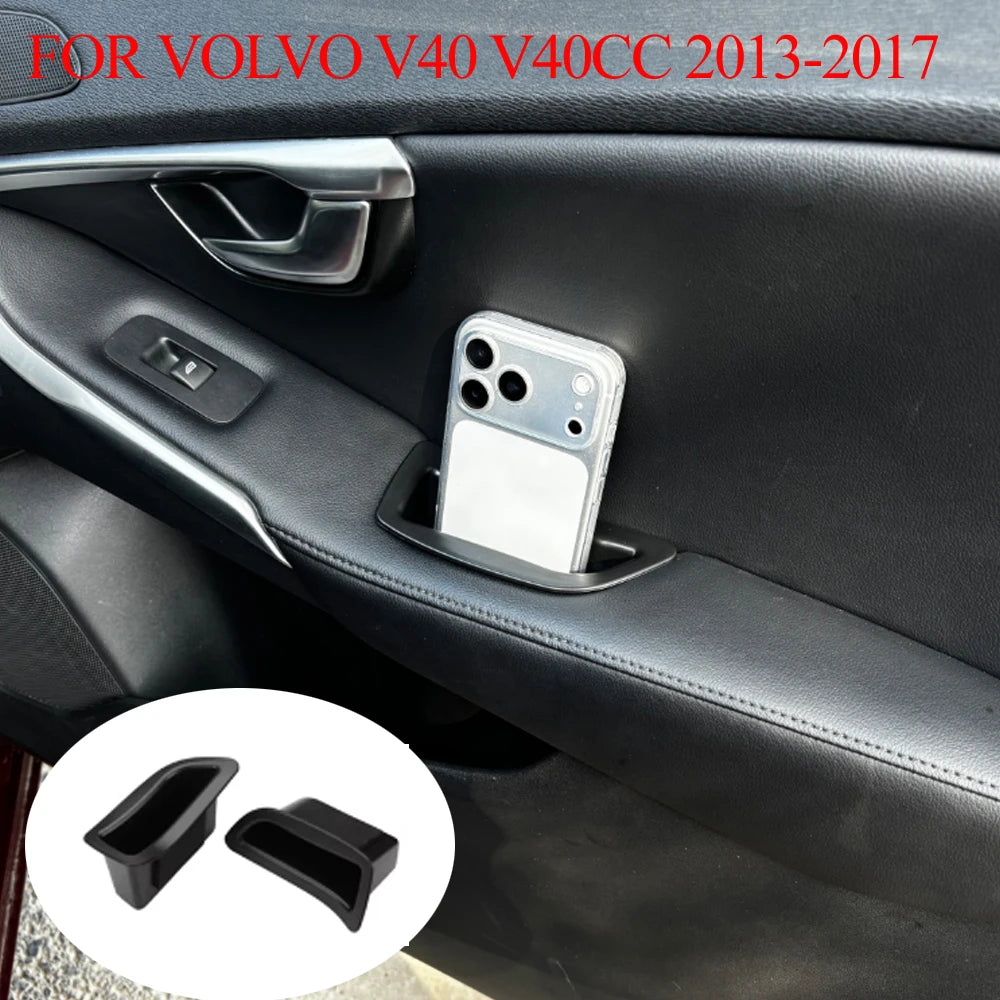 For Volvo V40 V40CC 2013 2014 2015 2016 2017 Car Door Storage Box Holder Organizer Tray Case Interior Accessories