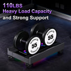 Adjustable CPU tower stand with wheels, telescopic under desk computer holder, with RGB fan