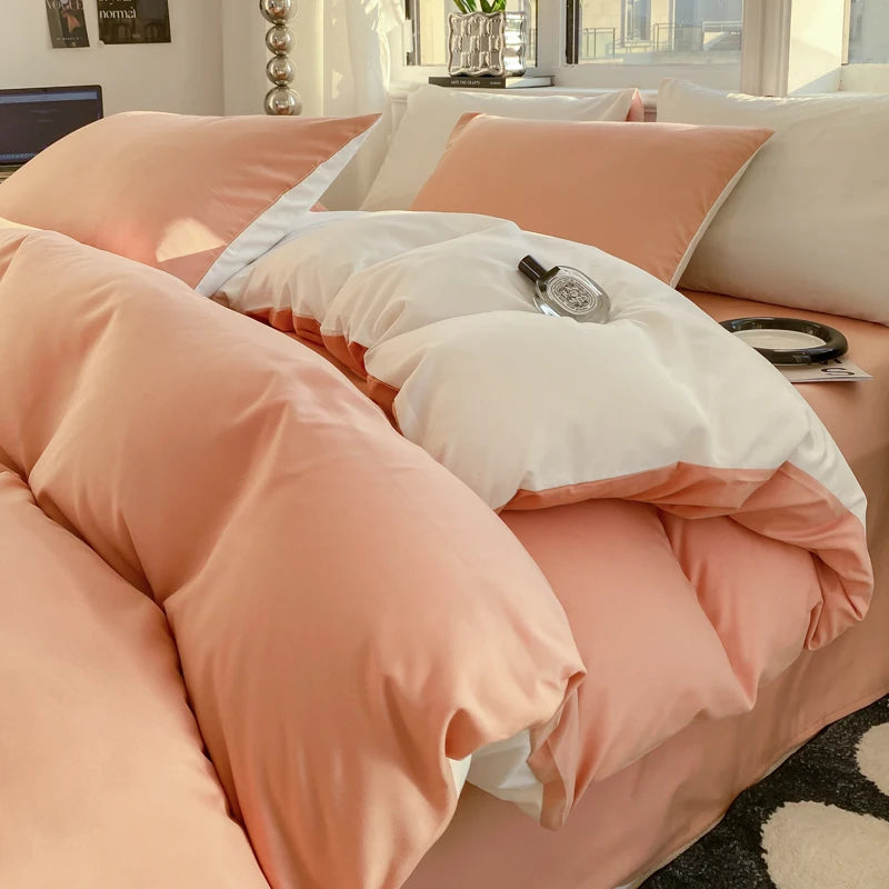 Luxurious Washed Cotton Duvet Set - Soft Comforter & Pillowcase 220x240