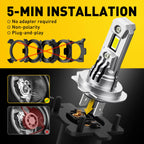 2Pcs Q16 H7 LED Canbus 100W High Power For Peugeot 308 Renault Clio VW Golf 6500K 12V Spotlight Head Hi/Lo Beam Ampoule H7 Turbo
