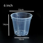 5Pcs Home Garden Transparent Planter Pot 4/5/6/7/8/9Inch Round Orchid Nursery Pots Orchid Container Starting Pot