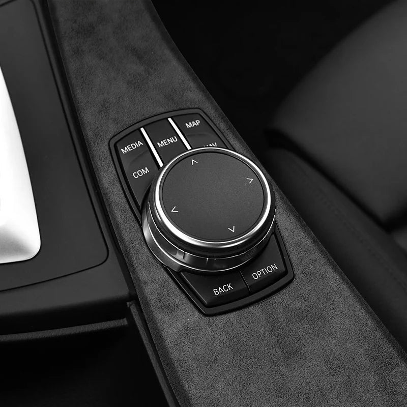 BMW 3 Series F30/F31/F34/F35/3GT Alcantara multimedia switch knob trim frame, LHD