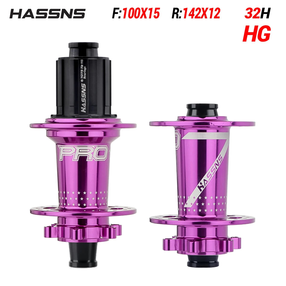 HASSNS PRO7 HG/XD/MS  Bicycle Hub 24/32Holes J-Bend Spokes THRU Axle 12X142/148MM   Sealed Bearing for  Mountain Bike Freehub